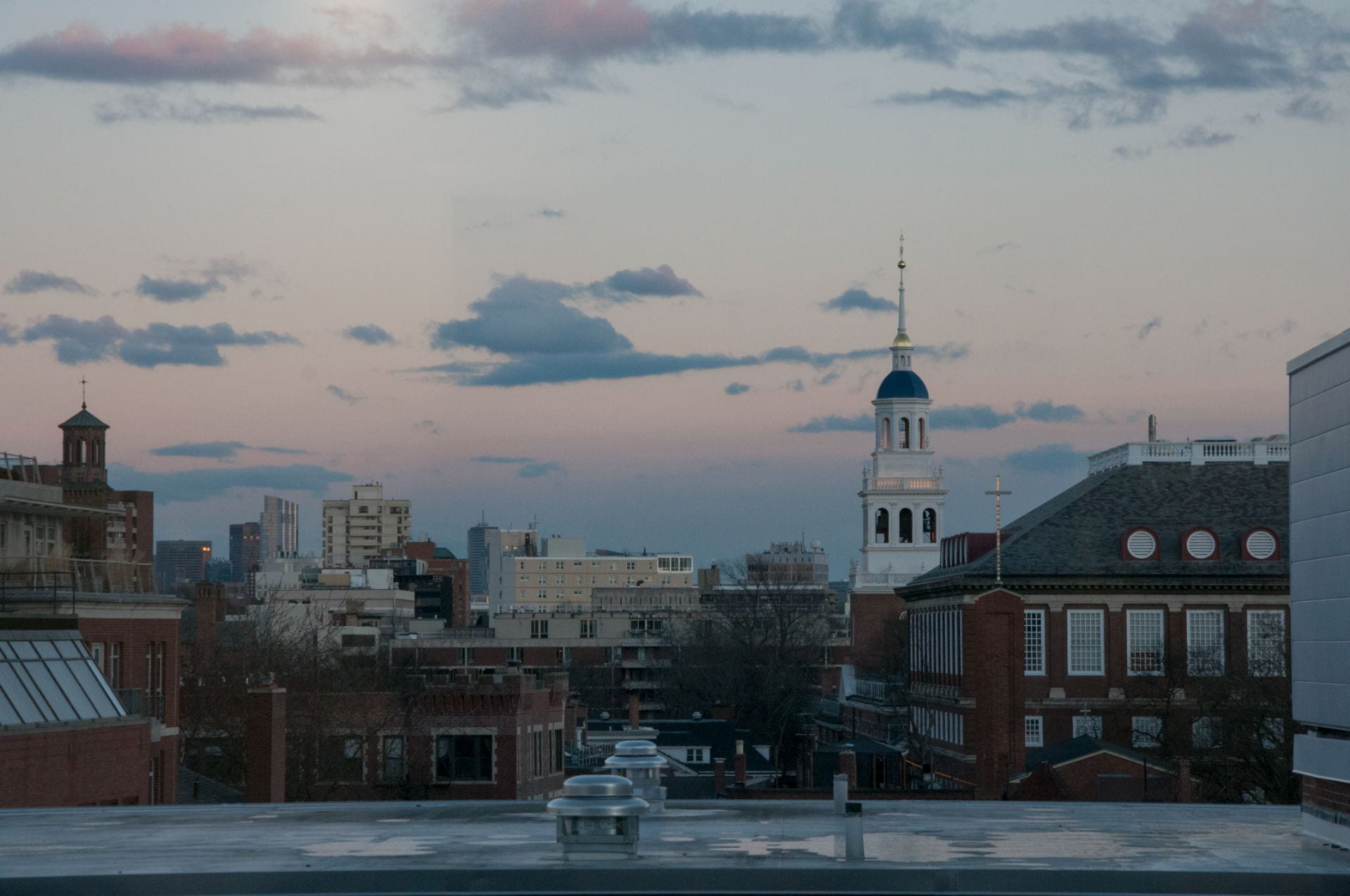 Image of Harvard Skyline, including Lowell House and the Malkin Athletics Center